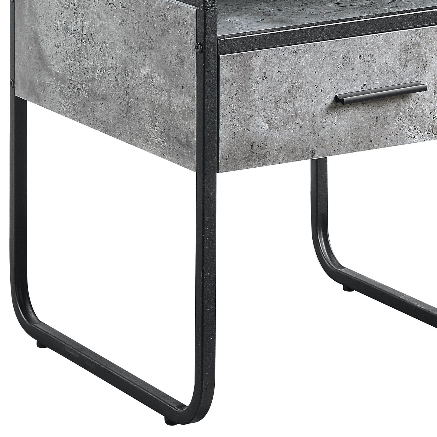 Raziela Black & Grey Synthetic Wood End Table with Drawer – view 5