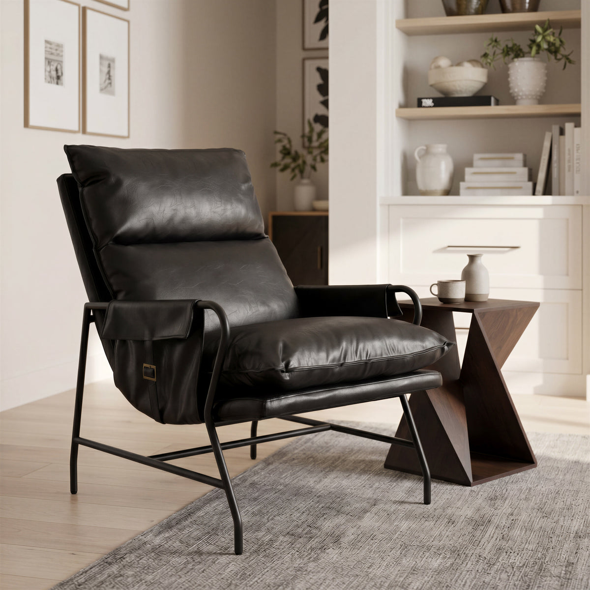 Halaus Black Accent Chair