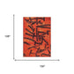 Red And White Abstract Washable Area Rug With UV Protection Area Rug | 9' x 13', showcasing bold design and dimensions.