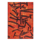Red And White Abstract Washable Area Rug With UV Protection Area Rug | 9' x 13'. Abstract red and black design.
