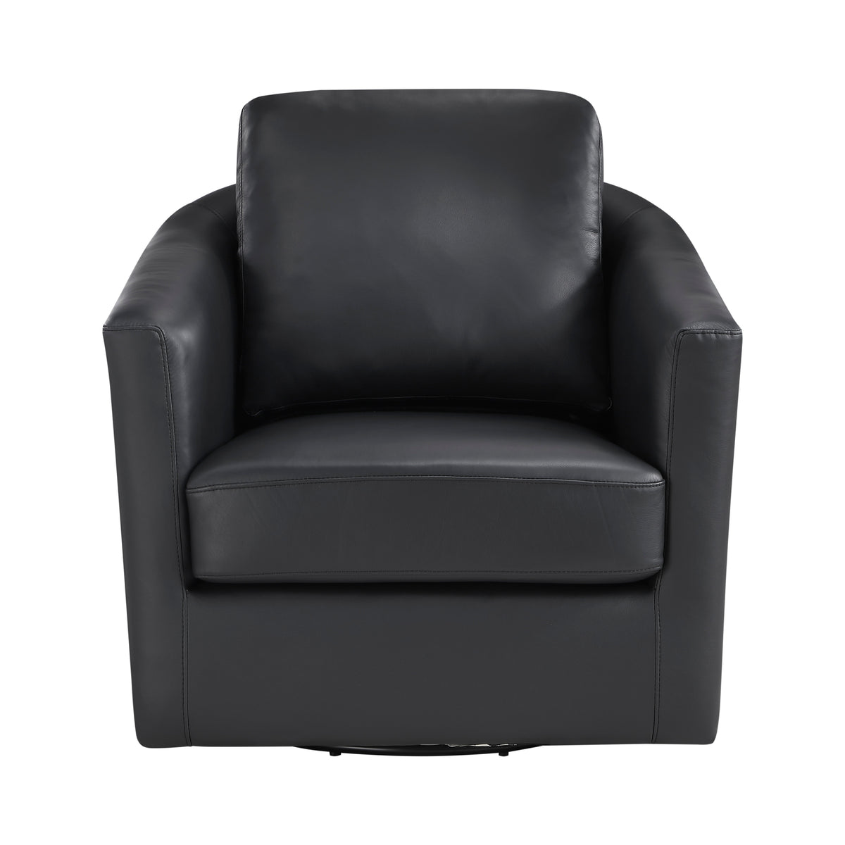 Rennick Leather Swivel Accent Chair – 33" Barrel Chair