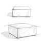 Sketch of Rex Genuine Leather Square Ottoman design, showcasing modern lines and versatile shape.