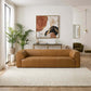 Rialto 105" Tan Top Grain Buffalo Leather Sofa | Modern Luxury 3-Seater in a stylish living room setting.
