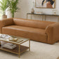 Rialto 105" Tan Top Grain Buffalo Leather Sofa | Modern Luxury 3-Seater in a stylish living room setting.