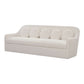 Rialto White Performance Fabric Sofa with Curved Back & Toss Cushions | Modern Sofa with elegant curved design and round cushions.