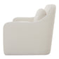Rialto White Performance Fabric Sofa with Curved Back & Toss Cushions | Modern Sofa side view showcasing soft texture and modern design.