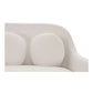 Rialto White Performance Fabric Sofa with Curved Back & Toss Cushions | Modern Sofa back detail with round toss cushions