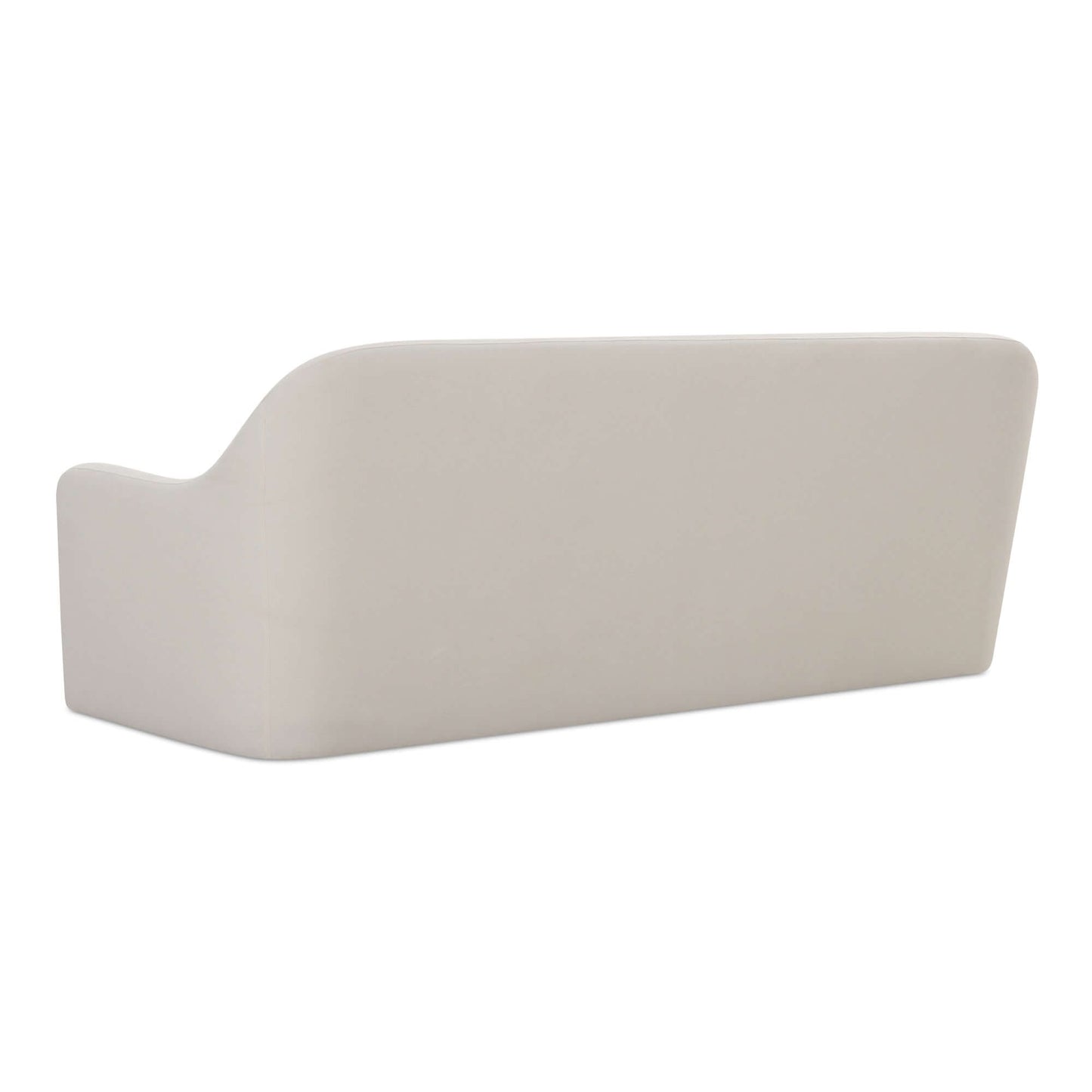 Rialto White Performance Fabric Sofa with Curved Back & Toss Cushions | Modern Sofa side view, showcasing the elegant curved design.
