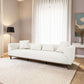 Richardson Velvet Sofa 103” - Scandinavian Modern 3-Seat Sofa with Wood Base in a stylish living room setting.