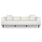 Richardson Velvet Sofa 103” - Scandinavian Modern 3-Seat Sofa with Wood Base in cream velvet upholstery.