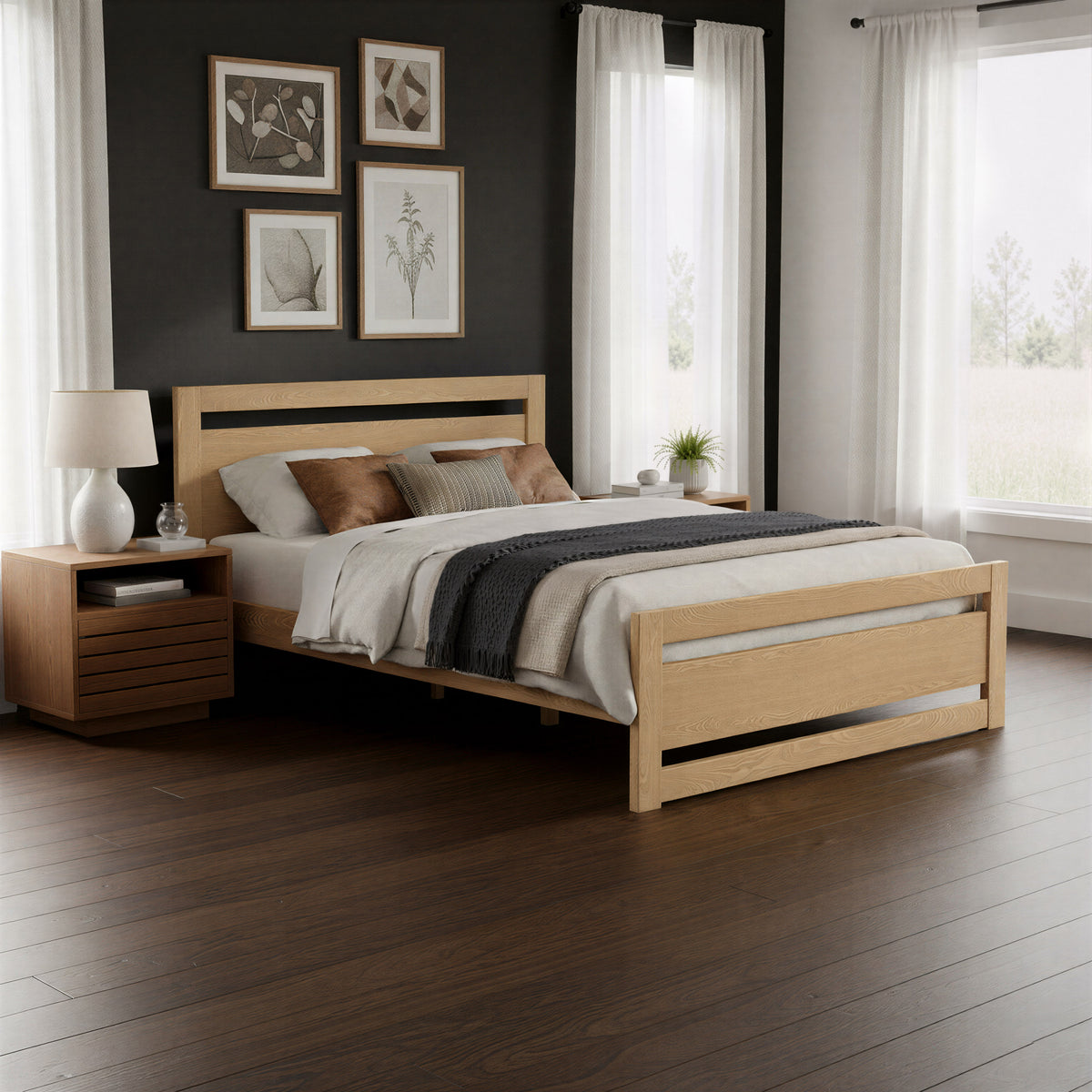 Slit Walnut Nightstand