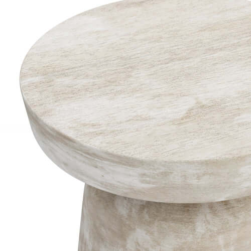 Close-up of the top surface of Robbie Wood Accent End Table showcasing natural grain patterns and a light finish.