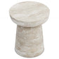 Robbie Wood Accent End Table with natural finish, showcasing sleek sculptural design and solid wood craftsmanship.
