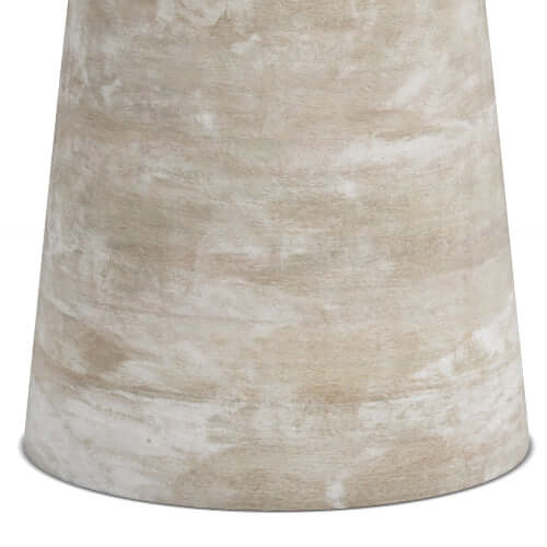 Robbie Wood Accent End Table base, showcasing natural wood grain in a light, earthy tone.