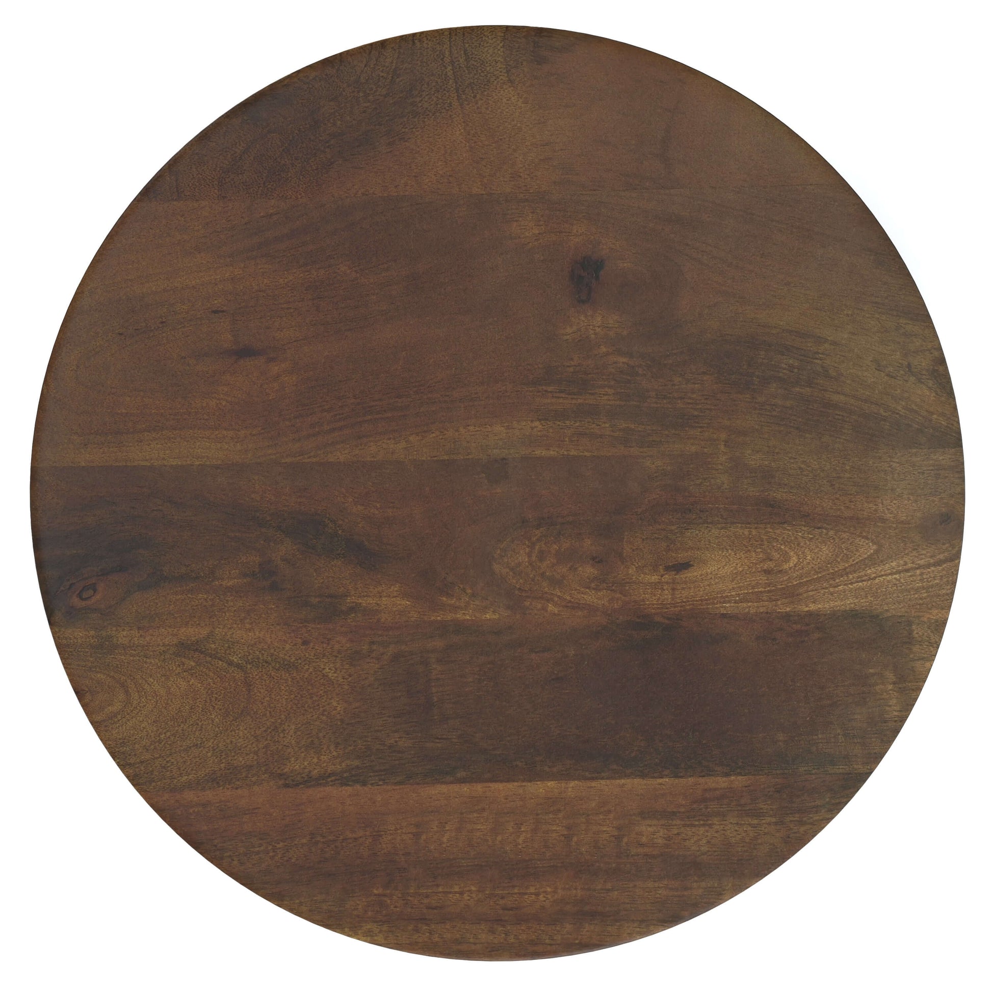 Top view of the Robbie Wood Accent End Table showcasing solid mango wood with natural grain patterns and rich finish.