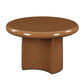 Ronald Brown High Gloss End Table 28"W with a sleek brown glossy finish and contemporary design.