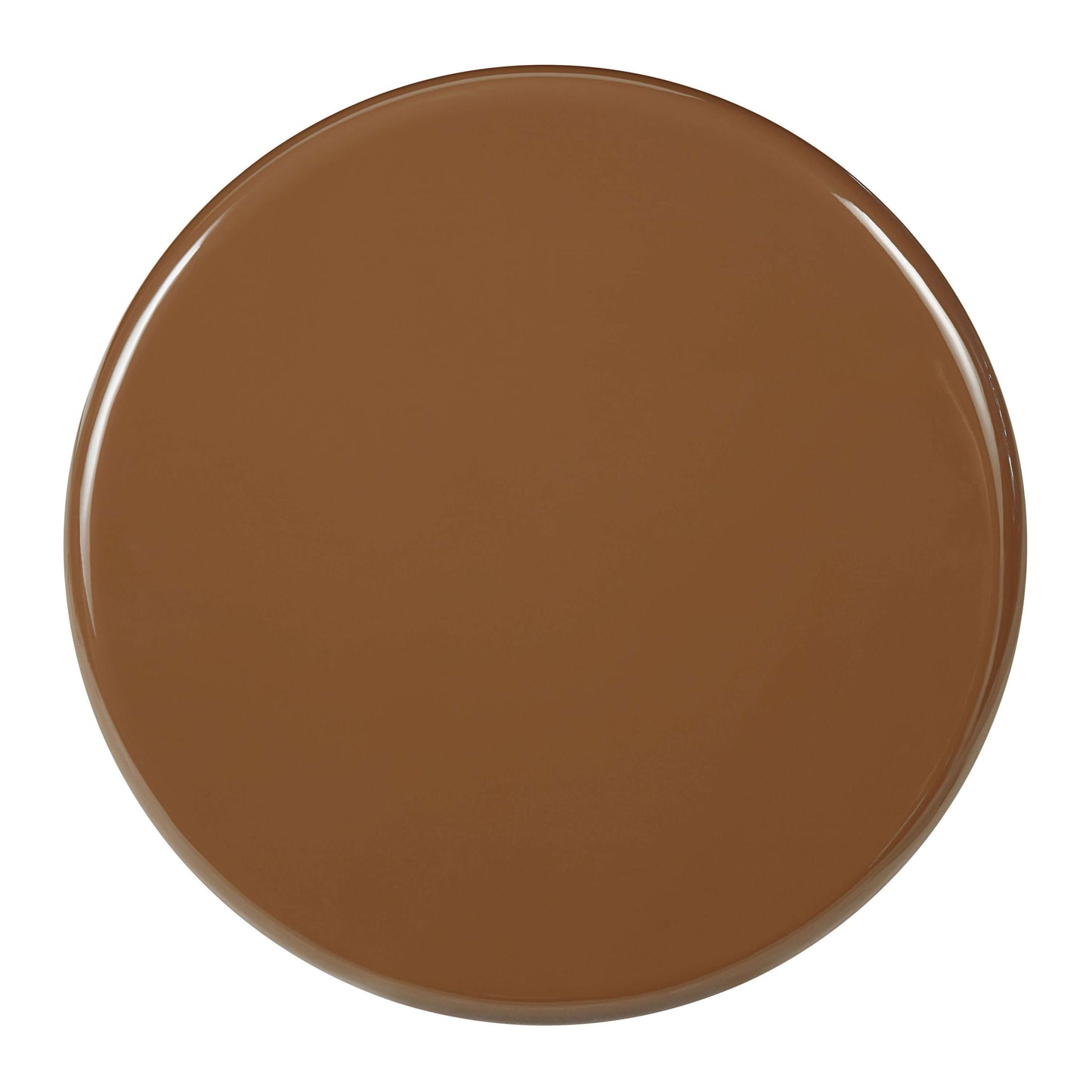 Ronald Brown High Gloss End Table 28"W brown high-gloss finish round surface