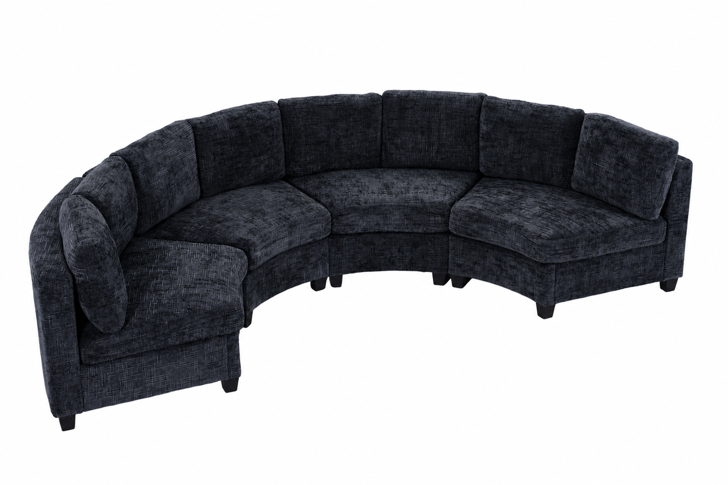 Rosalind Chenille Curved Modular Sectional – 4-Seat Sofa – view 12