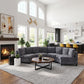 Rosalind Chenille Curved Modular Sectional – 4-Seat Sofa – view 15