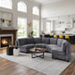 Rosalind Chenille Curved Modular Sectional – 4-Seat Sofa – view 18