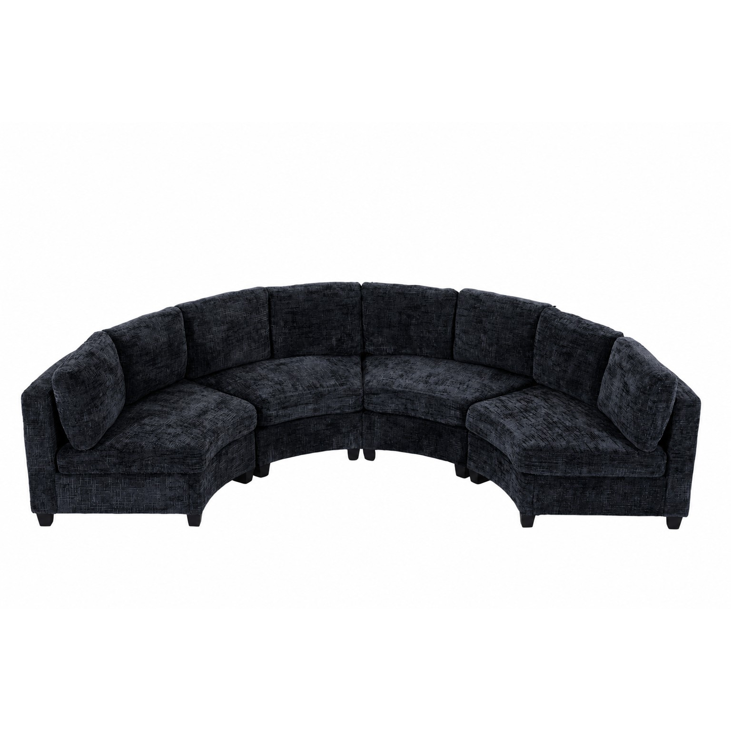 Rosalind Chenille Curved Modular Sectional – 4-Seat Sofa
