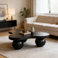 Rosalind Cloud-Shape Coffee Table – 46" Black Ball-Leg Accent Table – view 2