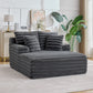 Rosalind Corduroy Chaise Lounge – 60" Oversized Grey Chaise Sofa – view 5