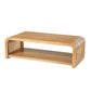 Rosalind Curved Coffee Table with Rattan Sides – 2-Tier Storage, Boho Farmhouse – view 5