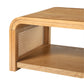 Rosalind Curved Coffee Table with Rattan Sides – 2-Tier Storage, Boho Farmhouse – view 8