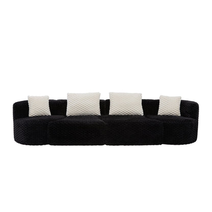 Rosalind Modular Sectional Sofa – 137.8" Bubble Velvet Sofa