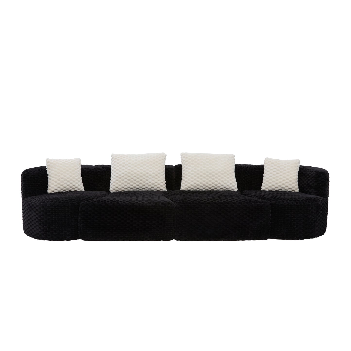 Rosalind Modular Sectional Sofa – 137.8" Bubble Velvet Sofa