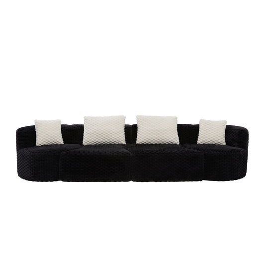 Rosalind Modular Sectional Sofa – 137.8" Bubble Velvet Sofa