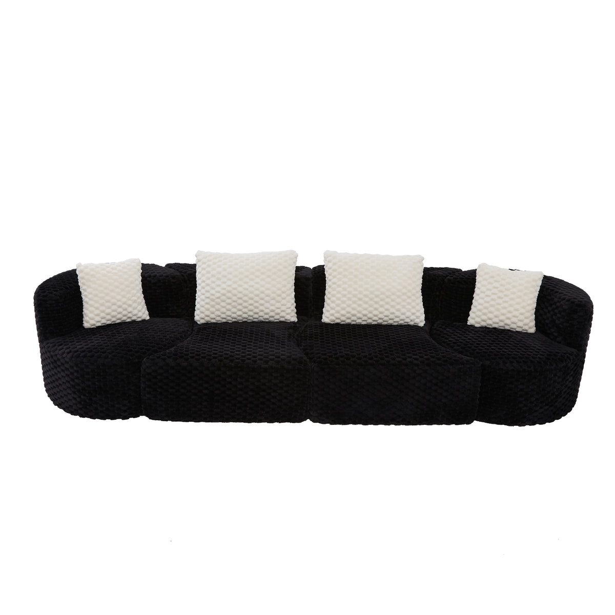 Rosalind Modular Sectional Sofa – 137.8" Bubble Velvet Sofa – view 20