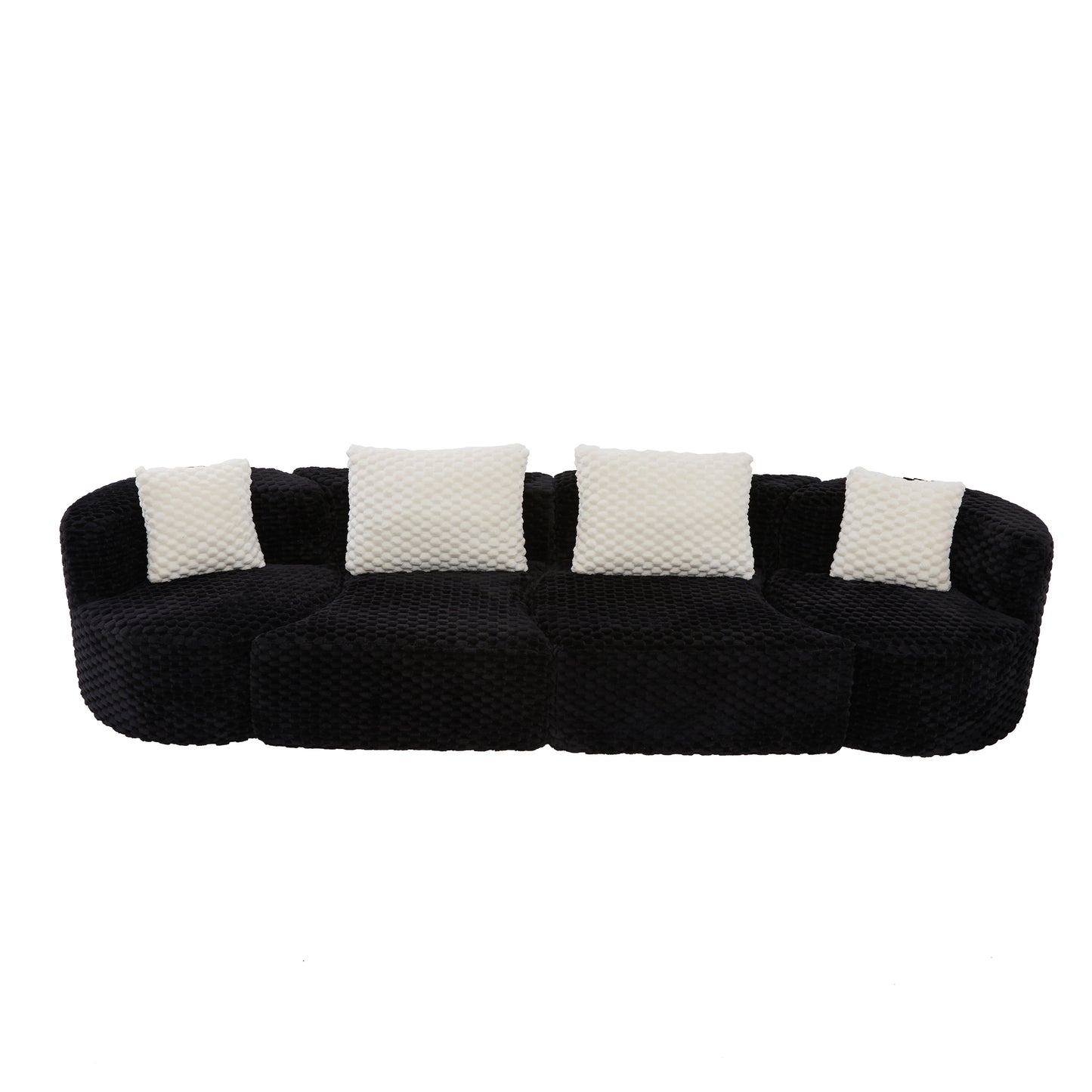 Rosalind Modular Sectional Sofa – 137.8" Bubble Velvet Sofa – view 20