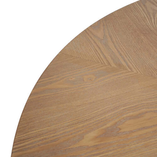 Round Pedestal Dining Table – 47.25” Modern Round Dining Table (3 Colors) top detail showing natural wood finish.