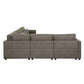 Rylie Brown Linen Modular Sectional Sofa – 144” Couch with Pillows (2 Sizes) side view showing flexible layout and modern design.