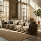 Rylie Brown Linen Modular Sectional Sofa – 144” Couch with Pillows (2 Sizes) in a modern living room setting.