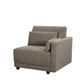 Rylie Brown Linen Modular Sectional Sofa – 144” Couch with Pillows (2 Sizes) armless chair in modern design.
