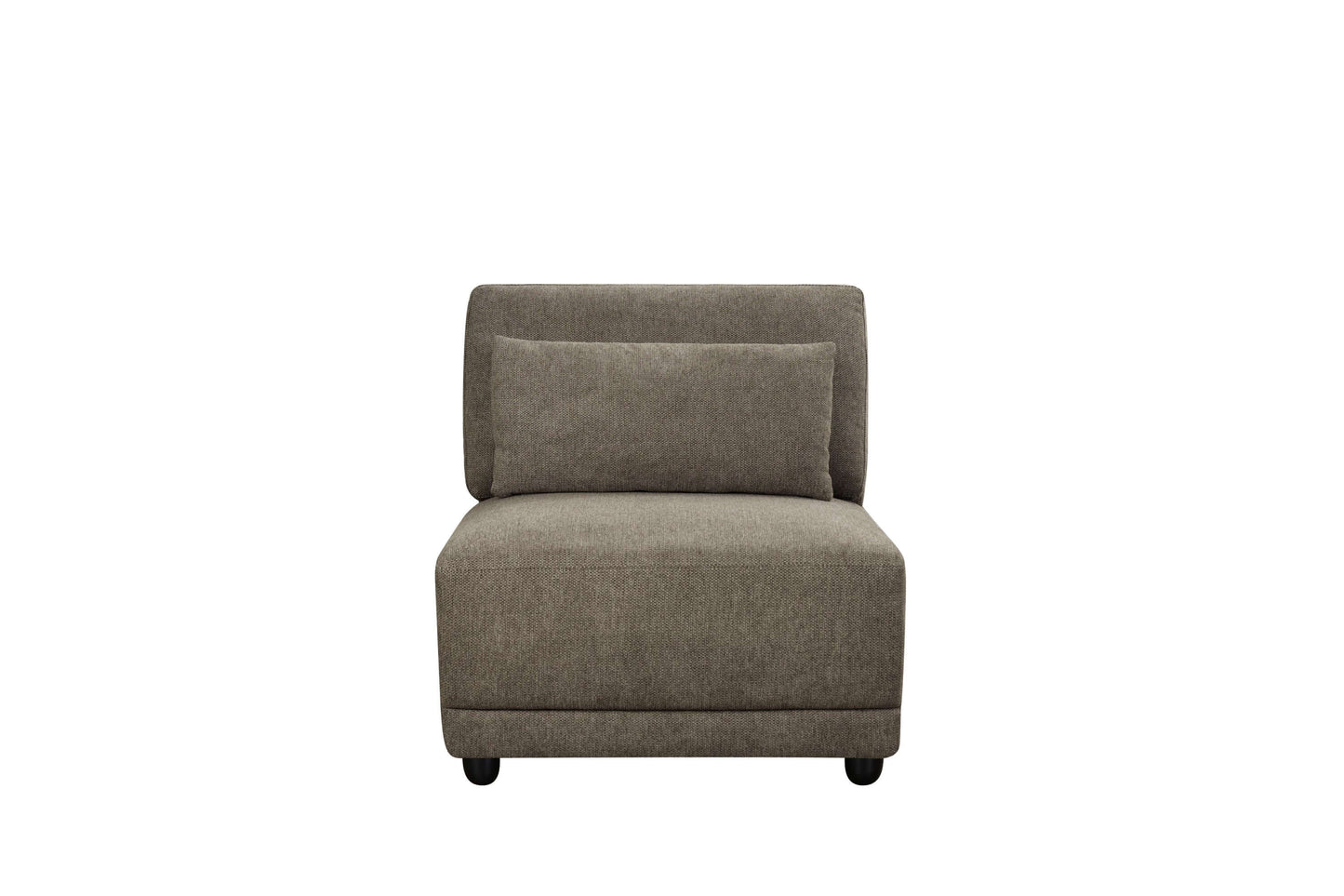 Rylie Brown Linen Modular Sectional Sofa – 144” Couch with Pillows (2 Sizes) armless seat in breathable linen upholstery.