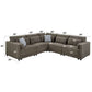Rylie Brown Linen Modular Sectional Sofa – 144” Couch with Pillows (2 Sizes) dimensions and design layout
