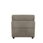 Rylie Brown Linen Modular Sectional Sofa – 144” Couch with Pillows (2 Sizes) modular armless seat back view