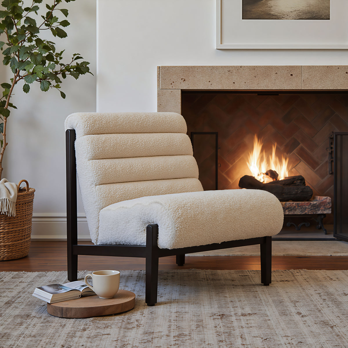 Maki Beige Accent Chair