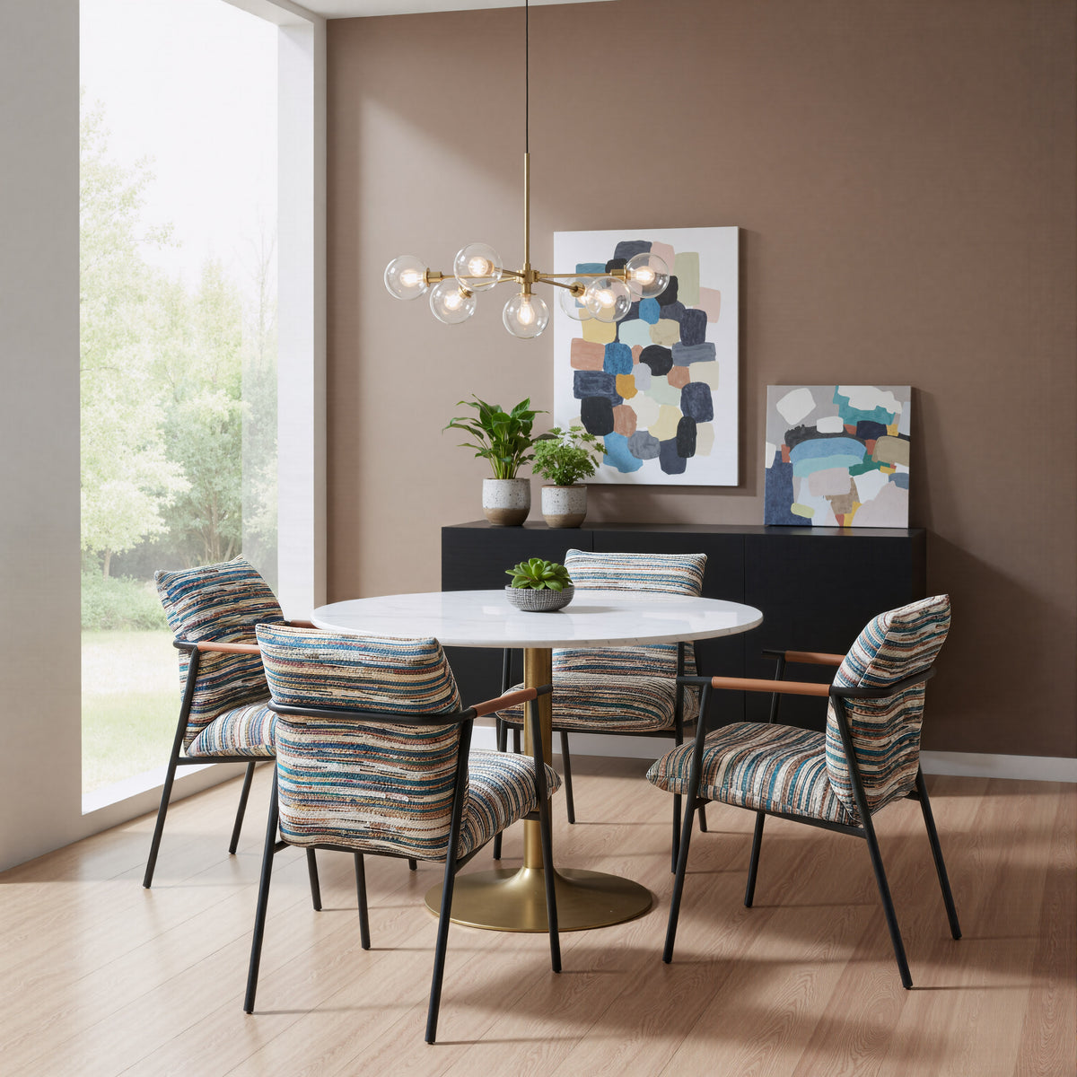 Ithaca White & Gold Dining Table