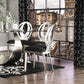 Sabine Dining Chairs – Set of 2, Silver Metal & Black Microfiber – view 4