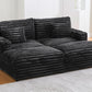 Sabine Faux Fur Double Chaise Sofa – 82" Oversized Lounge Sofa – view 10