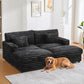 Sabine Faux Fur Double Chaise Sofa – 82" Oversized Lounge Sofa – view 3