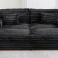 Sabine Faux Fur Double Chaise Sofa – 82" Oversized Lounge Sofa – view 8