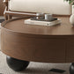 Sable Walnut Round Coffee Table – 35.4" Storage Drawer Table – view 12