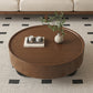 Sable Walnut Round Coffee Table – 35.4" Storage Drawer Table – view 14