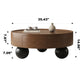 Sable Walnut Round Coffee Table – 35.4" Storage Drawer Table – view 3